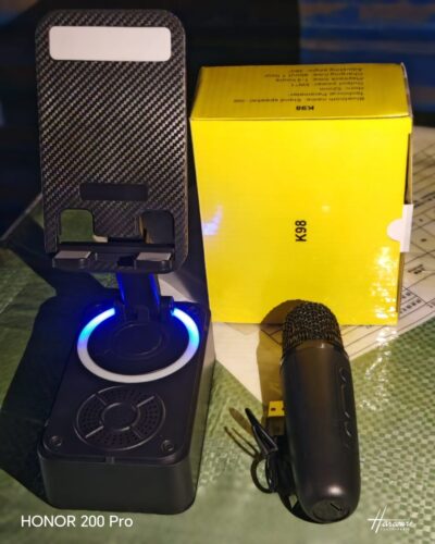 K98 Rotating Foldable Cell Phone Stand with Bluetooth Speaker - Image 3