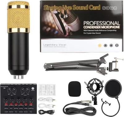 Podcast Live Broadcast Equipment Professional Condenser MIC BM-800 Microfone V8 Arm Stand Studio Music Recording Equipmen - Image 2
