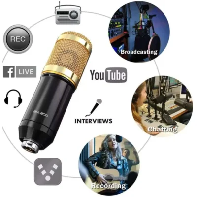 Podcast Live Broadcast Equipment Professional Condenser MIC BM-800 Microfone V8 Arm Stand Studio Music Recording Equipmen