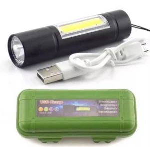 USB Charging Powerful Flashlight 3800LM XPE COB LED Flash Light Torch Lamp+Battery+Box