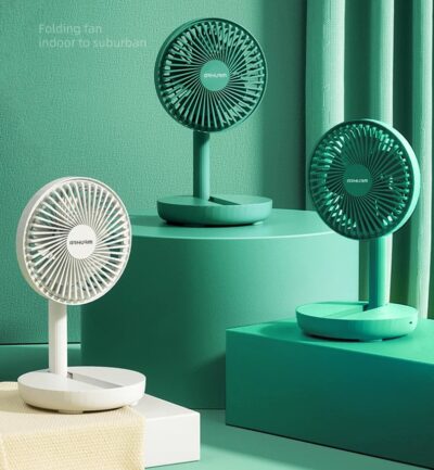Rechargeable 5-inches Folding fan HCZ21 Green colour - Image 2