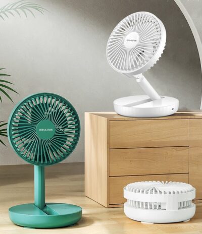 Rechargeable 5-inches Folding fan HCZ21 Green colour - Image 3