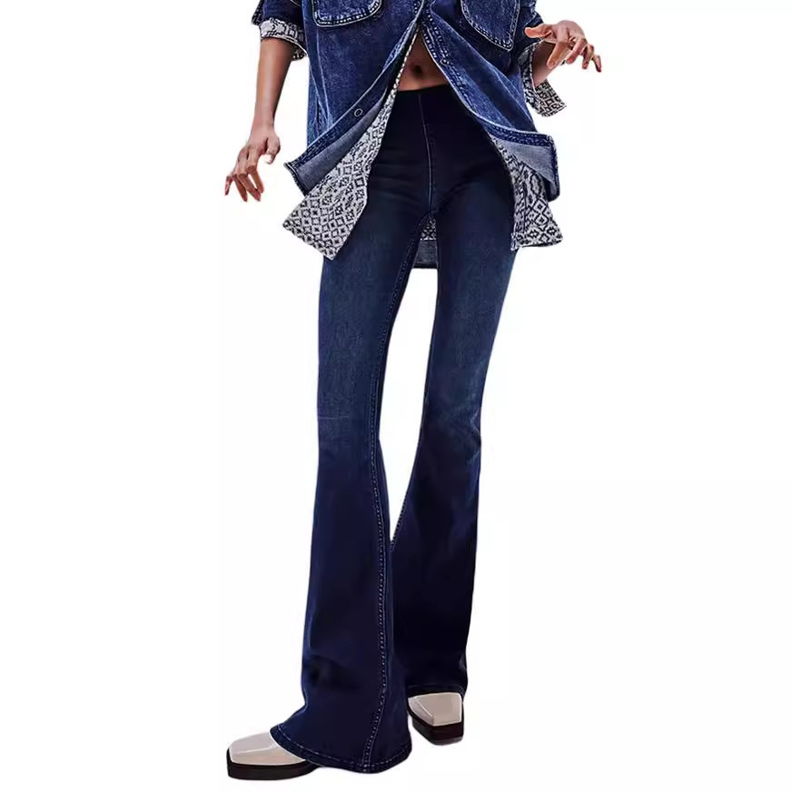 Low Waist Stretch Flared Jeans - Image 2