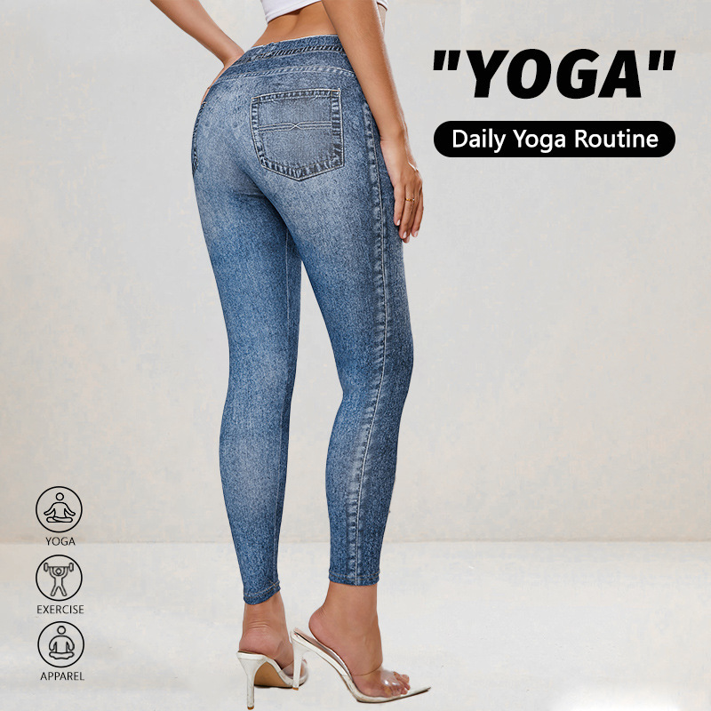 Retro High Elastic Tights Hip Lifting Yoga Trousers - Image 3