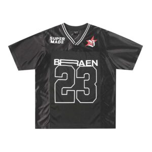 High Street Alphanumeric Printing V-neck Patchwork Short Sleeve