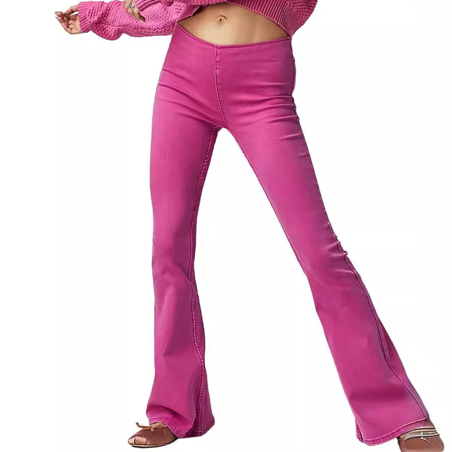 Low Waist Stretch Flared Jeans - Image 4